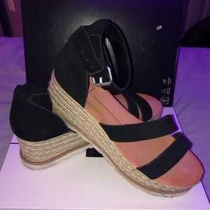 Black Suede platform sandals!